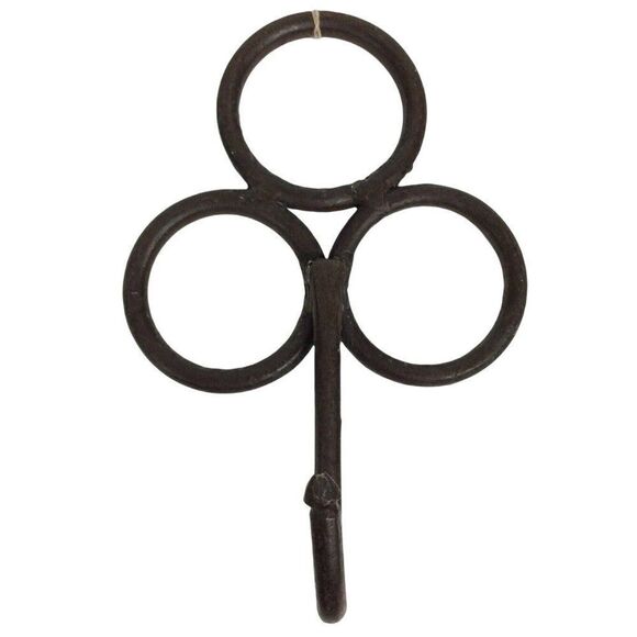 Pier 1 Wrought Iron Wall Hook Brown Clover Rustic Southwestern Western Farmhouse - Picture 1 of 3